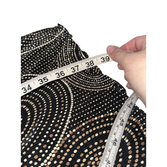 NWT Evan Picone Womens Surplice Sheath Dress Sz 6 Black Beige Gold Geometric - Picture 8 of 8